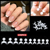 100pcs Short Stiletto Nail Tips Half Cover French Fake Nails Sharp