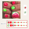 Toenail Press on Summer Watermelon Fake Toe Nails Press ons False Nail Tips Beach Short Pedicure Kit for Women and Girls
