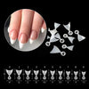 100pcs Short Stiletto Nail Tips Half Cover French Fake Nails Sharp