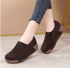 Women's Leather Platform Slip on Loafers Comfort Moccasins Low Top Casual Shoes