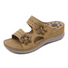 sandals with arch support women's Flower Retro Wedge Comfortable platform Slippers