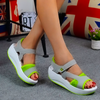 Summer platform wedge shoes woman new fashion mesh breathable hook loop sandal