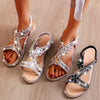 Women Flat Shoes Summer Luxury Designer Rhinestone Sandals