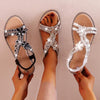 Women Flat Shoes Summer Luxury Designer Rhinestone Sandals