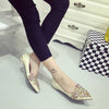 European and American sweet pointed flat sole single shoes