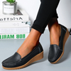 Women FlatsSpring Summer Shoes Women Heels 4.3CM Genuine Leather Chaussures Femme Casual Women Loafers Ballet Flat Shoes