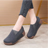 Women's Leather Platform Slip on Loafers Comfort Moccasins Low Top Casual Shoes