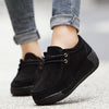 Woman Genuine Leather Fashion Lace-up Wedges Platform Women Shoes