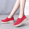 Women Slip On platform Loafers Comfort Suede Moccasins Shoes with leather suede fringes