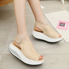 Women Sandals Platform Wedges Sandals Leather Swing Peep Toe Casual Shoes Women Walk Shoes