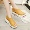 Women Sandals Platform Wedges Sandals Leather Swing Peep Toe Casual Shoes Women Walk Shoes