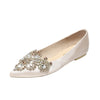 Pointed rhinestone flat shoes French retro flat shoes