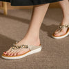 New Women's Sandals Rhinestones Casual Comfort Clip Toe Platform Fashion Light Flip Flops Wedge Beach Shoes Chanclas Mujer