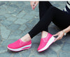 Women's Slip-on Walking Shoes Mesh Breathe Air Cushion Sock Sneakers for Women Ladys Fashion Platform Lightweight Loafers Non-Slip Nursing Work Shoe