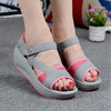 Summer platform wedge shoes woman new fashion mesh breathable hook loop sandal