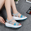 Summer platform wedge shoes woman new fashion mesh breathable hook loop sandal