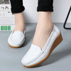 Women FlatsSpring Summer Shoes Women Heels 4.3CM Genuine Leather Chaussures Femme Casual Women Loafers Ballet Flat Shoes