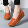 Women FlatsSpring Summer Shoes Women Heels 4.3CM Genuine Leather Chaussures Femme Casual Women Loafers Ballet Flat Shoes