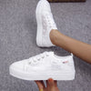 Women Shoes Fashion Summer Casual White Shoes Cutouts Lace Canvas Hollow Breathable Platform Flat Shoes Woman Sneakers