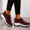 Women's Walking Shoes Sock Sneakers Slip on Mesh Air Cushion Comfortable Wedge Easy Shoes Platform Loafers